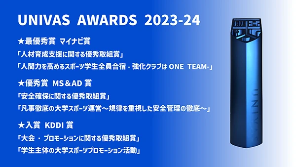 UNIVAS AWARDSを受賞した。